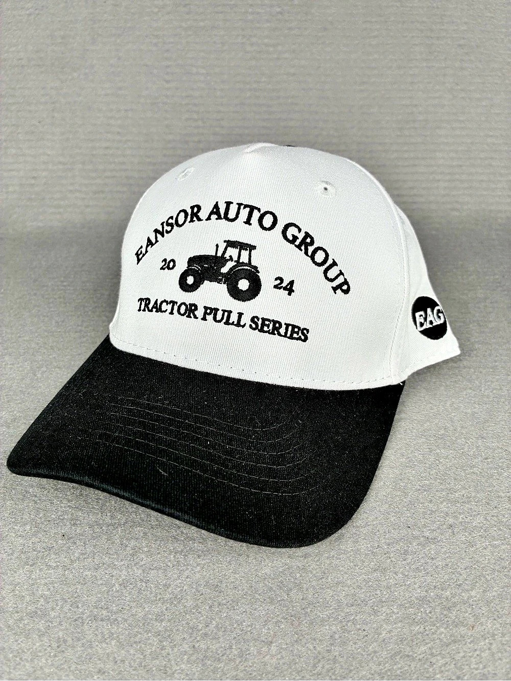 Tractor Pull Series Trucker Snapback Hat White & Black Country Two Toned